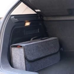 gray felt car trunk storage organizer with anti slip base