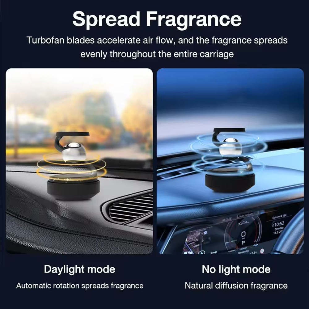 SolarPowered Rotating Car Air Freshener With Fragrance Diffuser 1