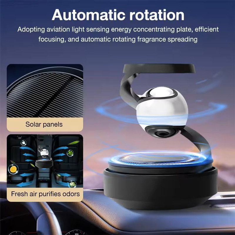 SolarPowered Rotating Car Air Freshener With Fragrance Diffuser 2