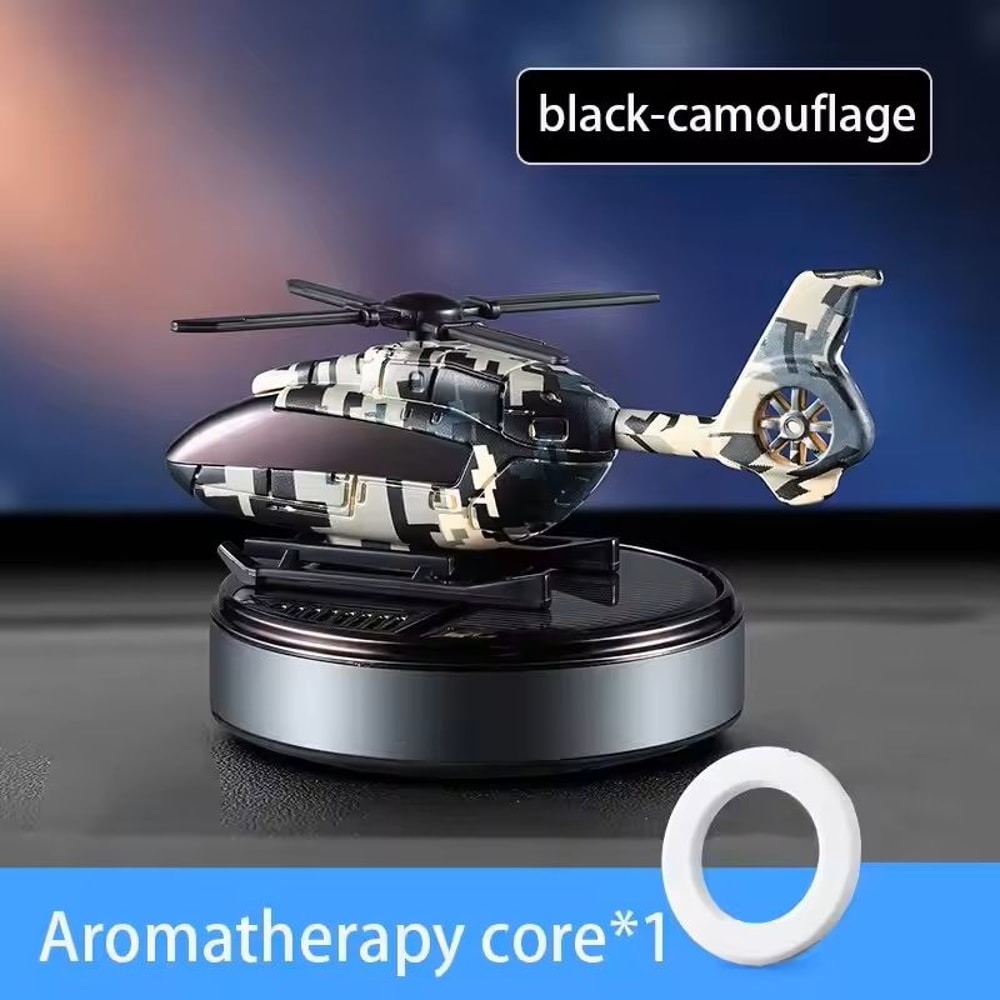 Solar Helicopter Car Air Freshener With Rotating Propeller Diffuser 7