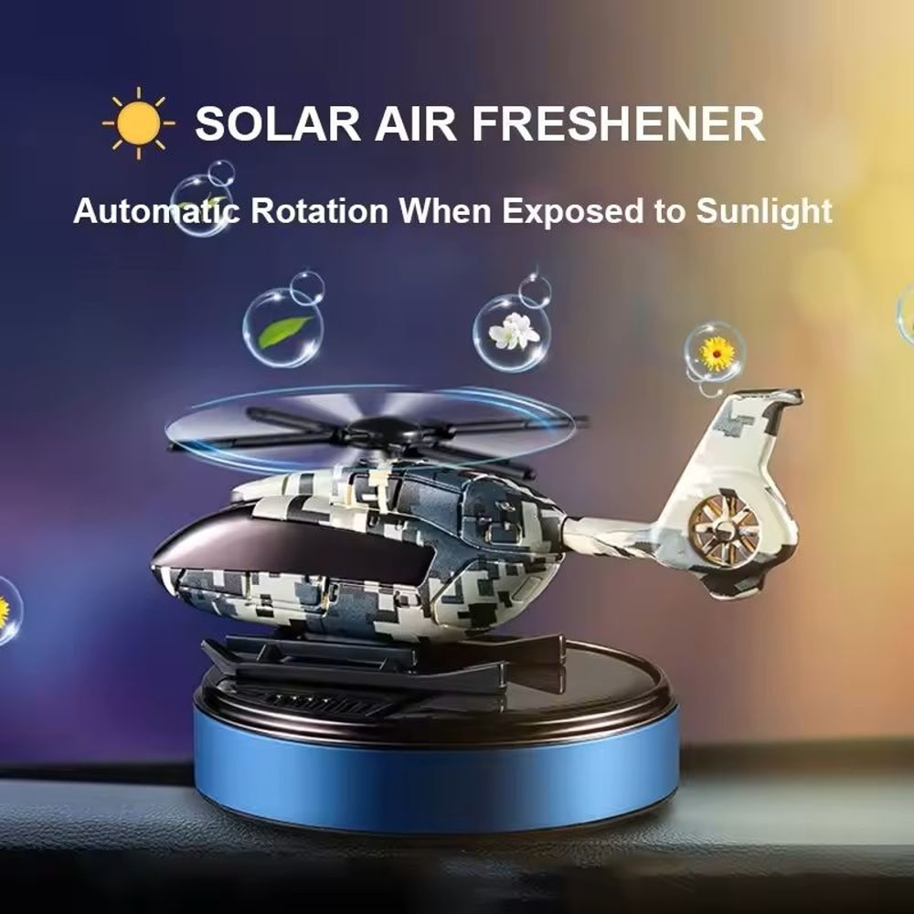 Solar Helicopter Car Air Freshener With Rotating Propeller Diffuser 3