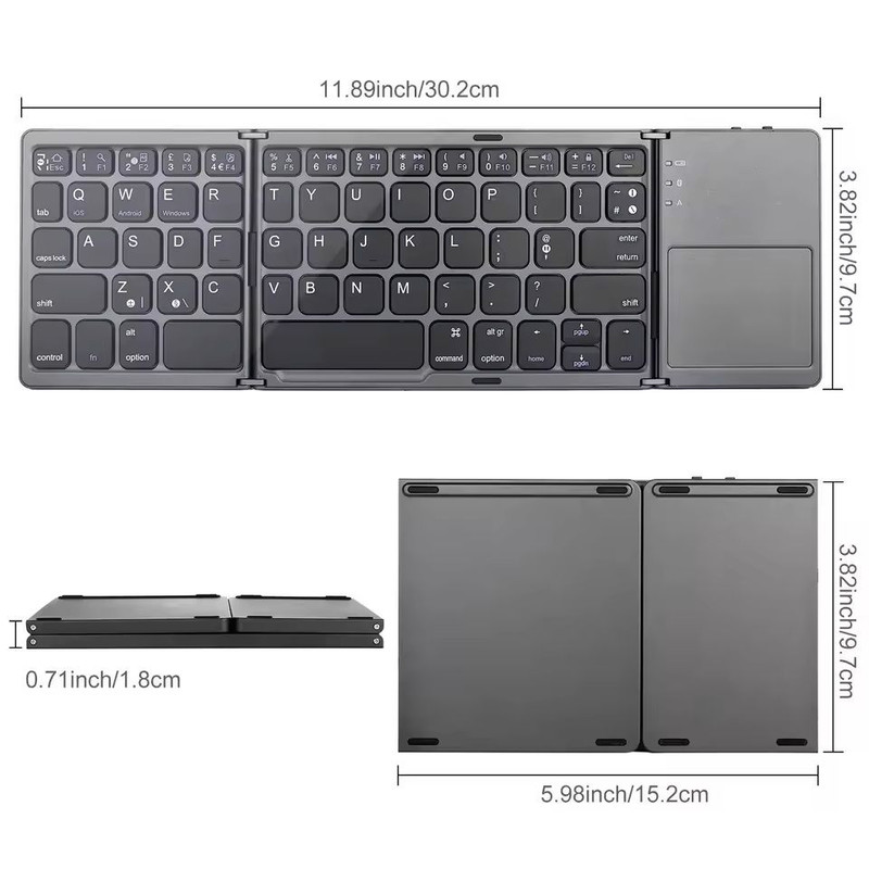 Foldable Wireless Bluetooth Keyboard With Touchpad 5
