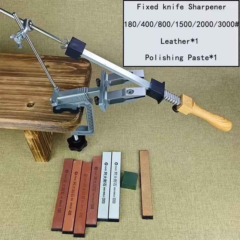 Professional Fixed Knife Sharpener System With Diamond Whetstones 10