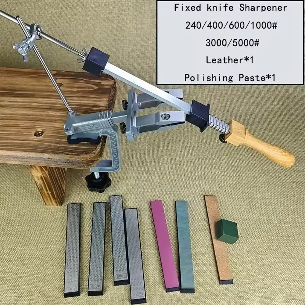 Professional Fixed Knife Sharpener System With Diamond Whetstones 17