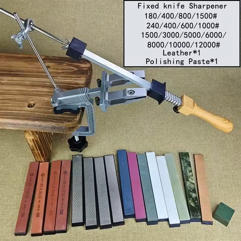 Professional Fixed Knife Sharpener System With Diamond Whetstones 20