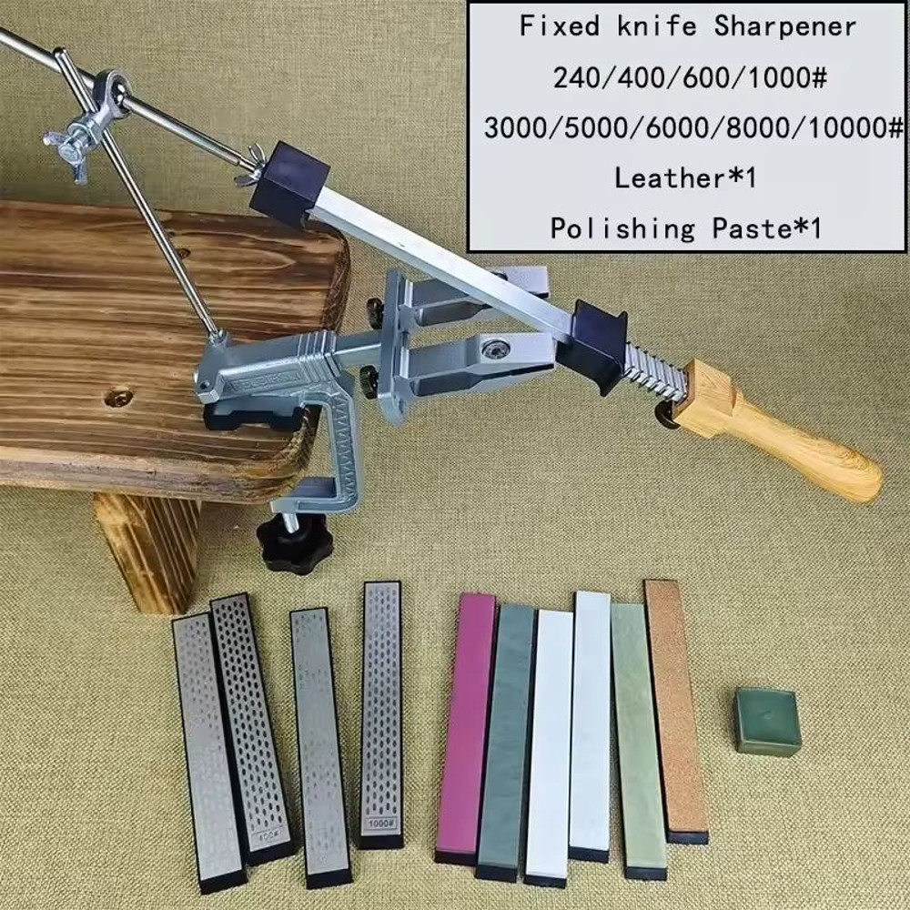 Professional Fixed Knife Sharpener System With Diamond Whetstones 24