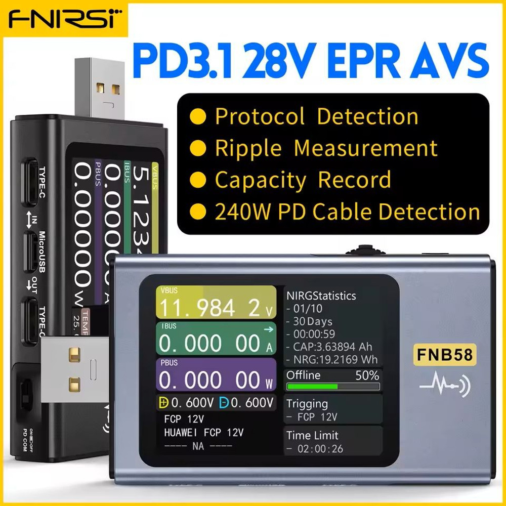 USB Tester Voltmeter And Ammeter With Fast Charge Detection 0