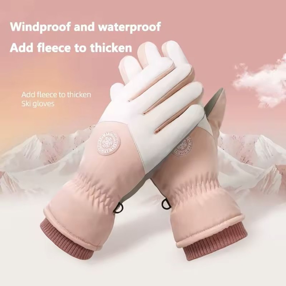 Waterproof Thermal Ski Gloves With Touch Screen Design 0