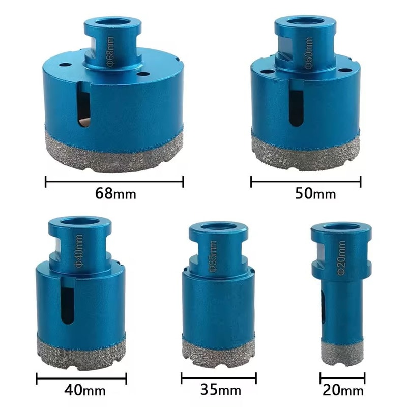 5Piece Dry Drill Bit Set For Porcelain Tile And Granite With M14 Thread 1