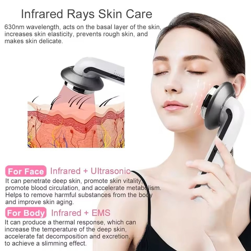 3in1 Ultrasonic Cavitation Body Slimming Massager With EMS And Infrared 3