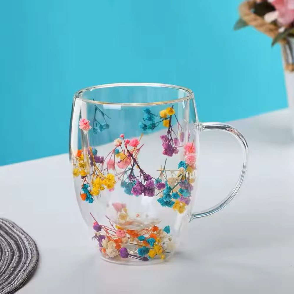 Double Wall Glass Coffee Mug With Handle 0