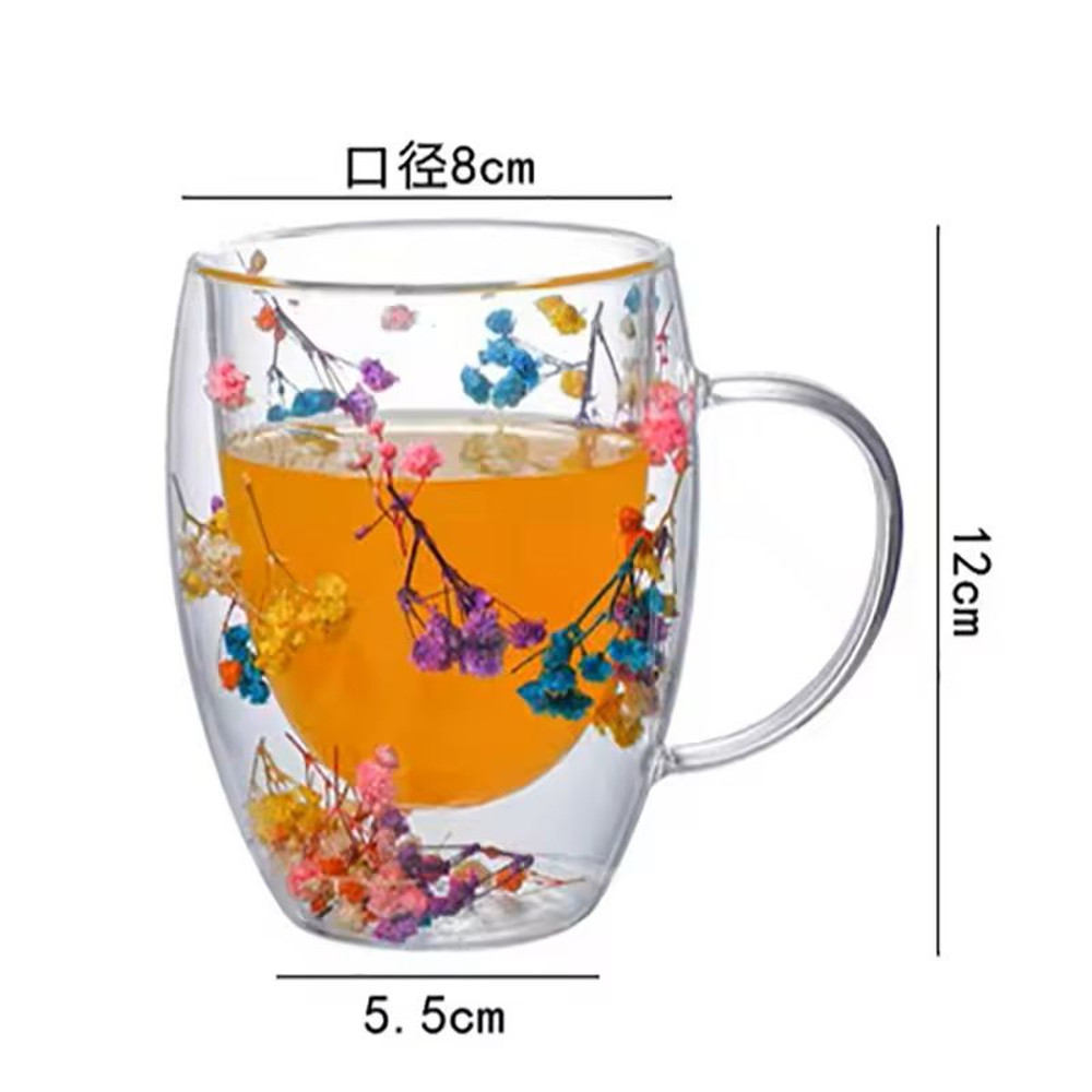 Double Wall Glass Coffee Mug With Handle 3