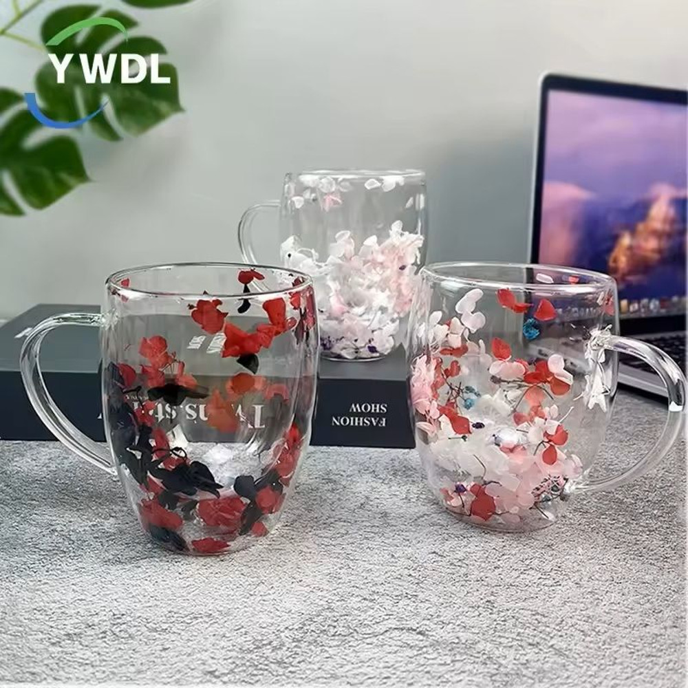 Double Wall Glass Coffee Mug With Handle 5