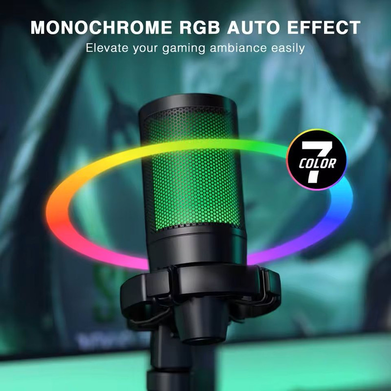 RGB USB Gaming Microphone With Touch Mute And Tripod Stand 4