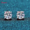 Moissanite Stud Earrings In S925 Silver With Platinum Plating 0