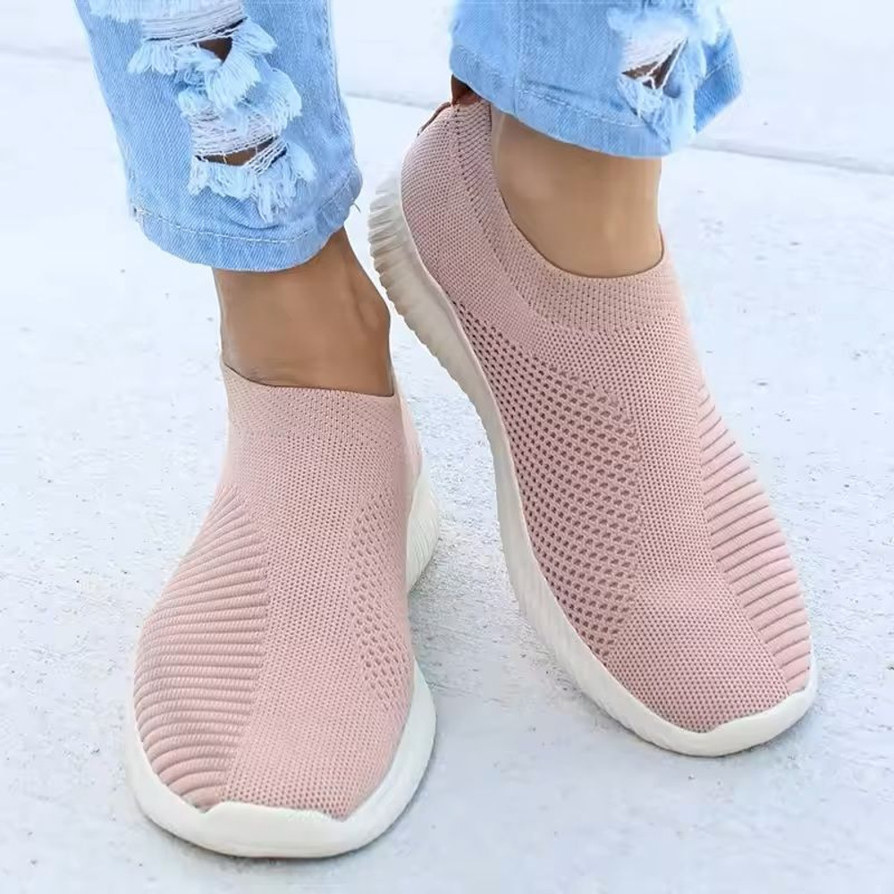 Womens White SlipOn Casual Sneakers 5