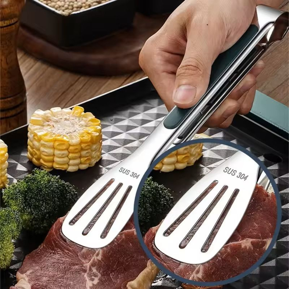 NonSlip Stainless Steel Food Tongs For Cooking And Grilling 3