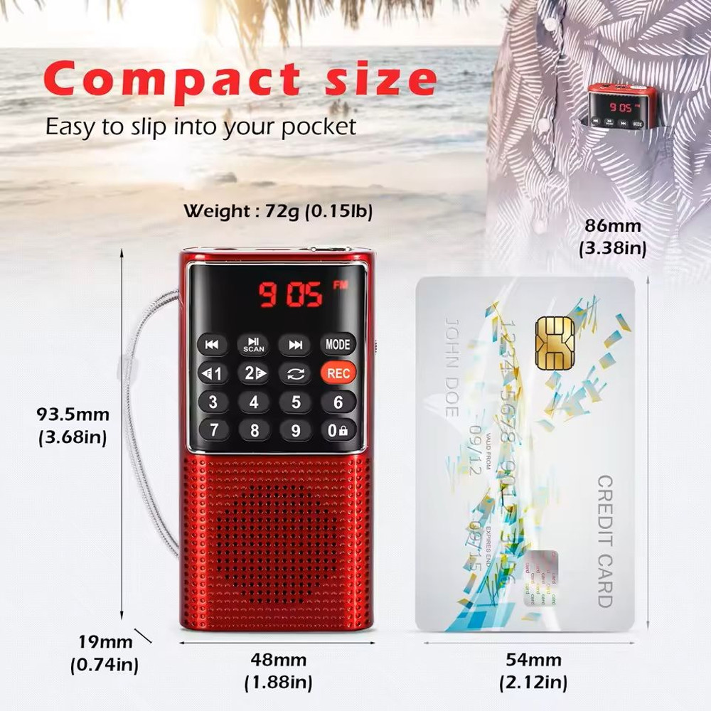 Mini Portable Pocket FM Radio With MP3 Player And Recorder 1