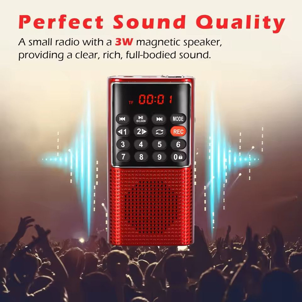 Mini Portable Pocket FM Radio With MP3 Player And Recorder 3