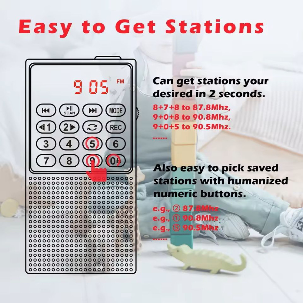 Mini Portable Pocket FM Radio With MP3 Player And Recorder 4