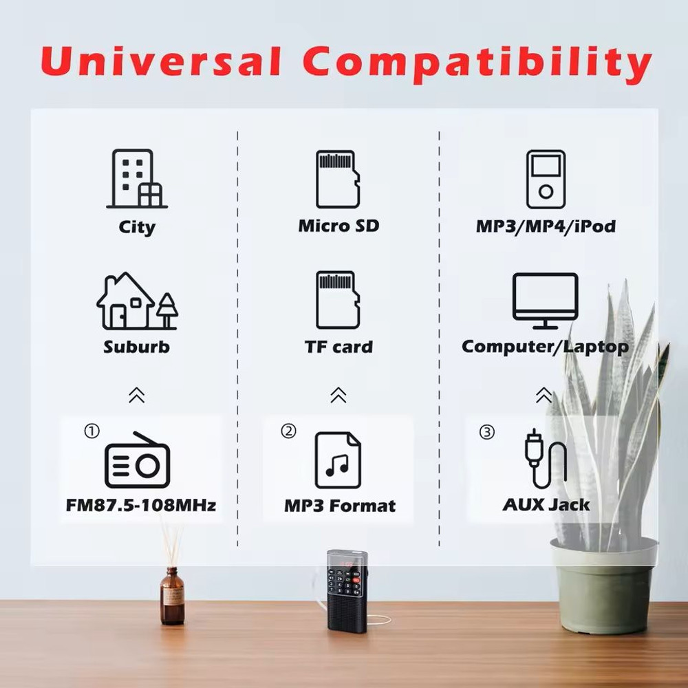 Mini Portable Pocket FM Radio With MP3 Player And Recorder 5