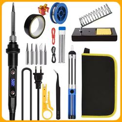 electric soldering iron kit with adjustable temperature and lcd display
