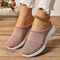 Womens Solid Color Soft Sole Platform Mules 2