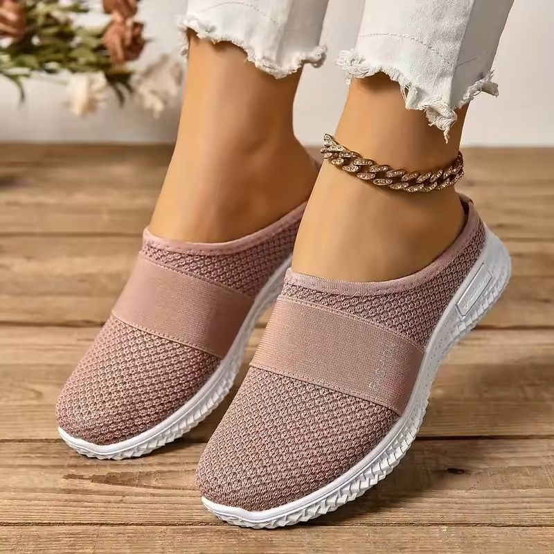 Womens Solid Color Soft Sole Platform Mules 2