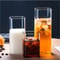 Square Clear Glass Cup With Straw For Cold Drinks 5