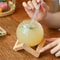 Creative Ronud Ball Glass Cup With Wood Stand Straw Wine Cocktail Glass Cup Transparent Moon Ball C 1