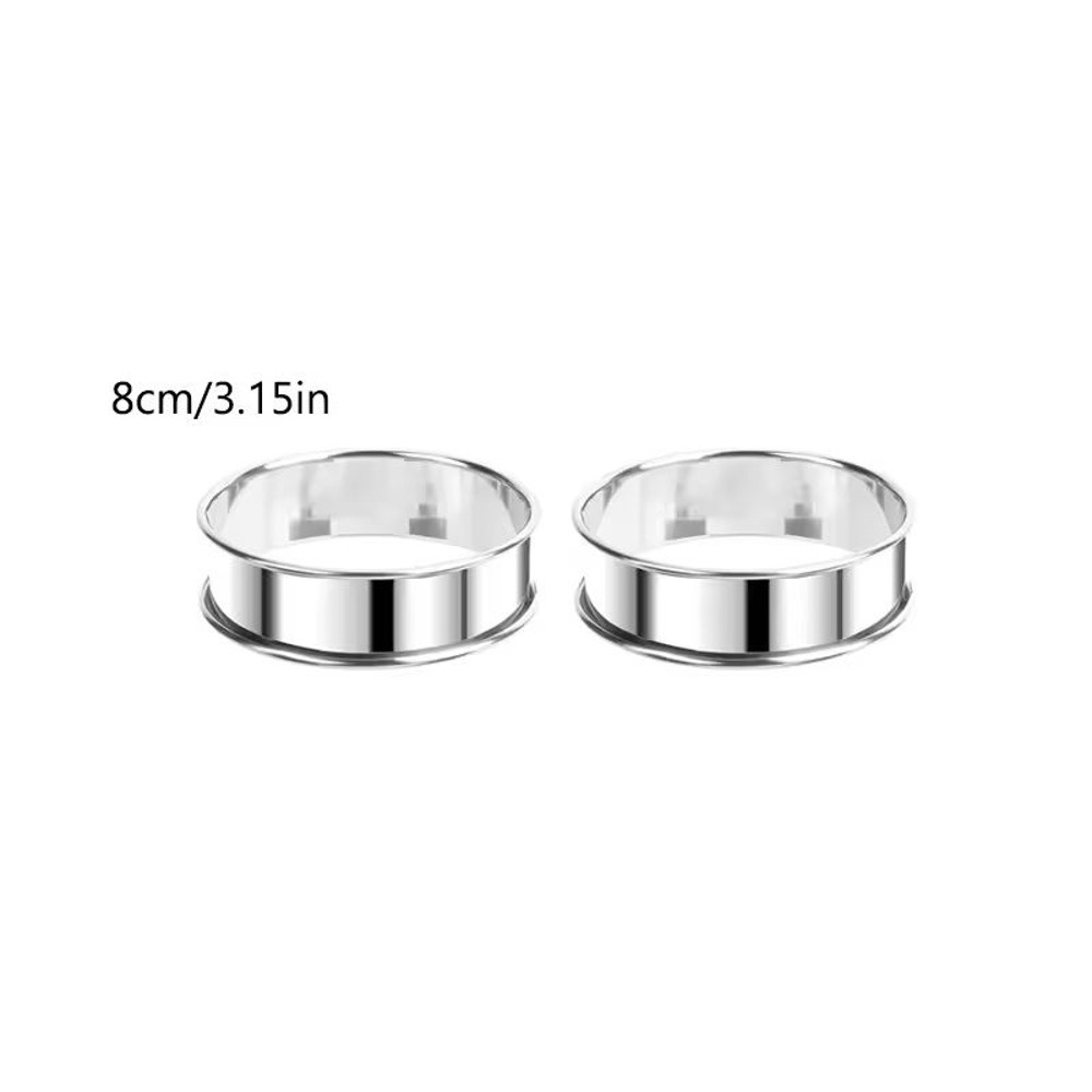 Stainless Steel Tart Ring Set For Baking And Pastry 2pcs 6