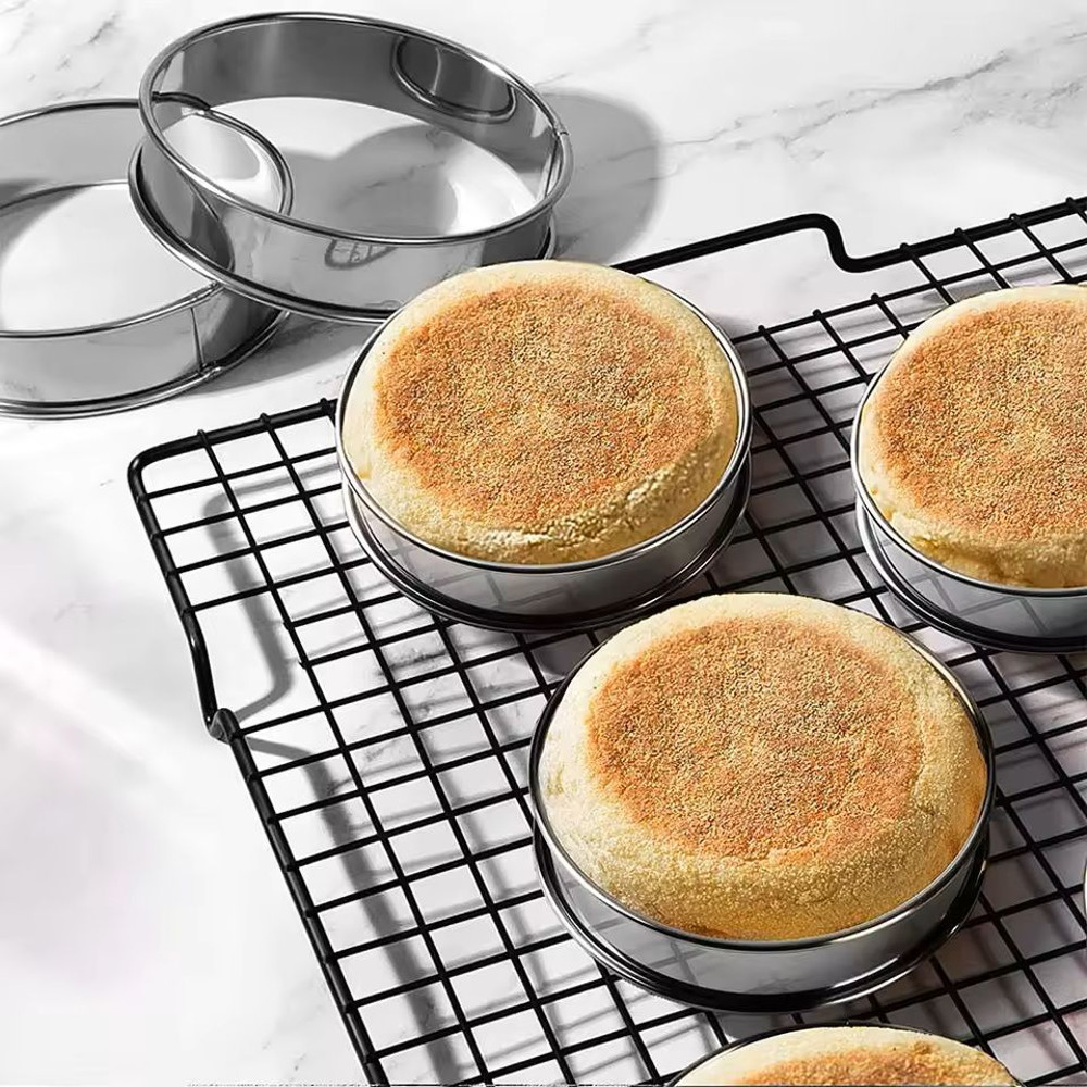 Stainless Steel Tart Ring Set For Baking And Pastry 2pcs 2
