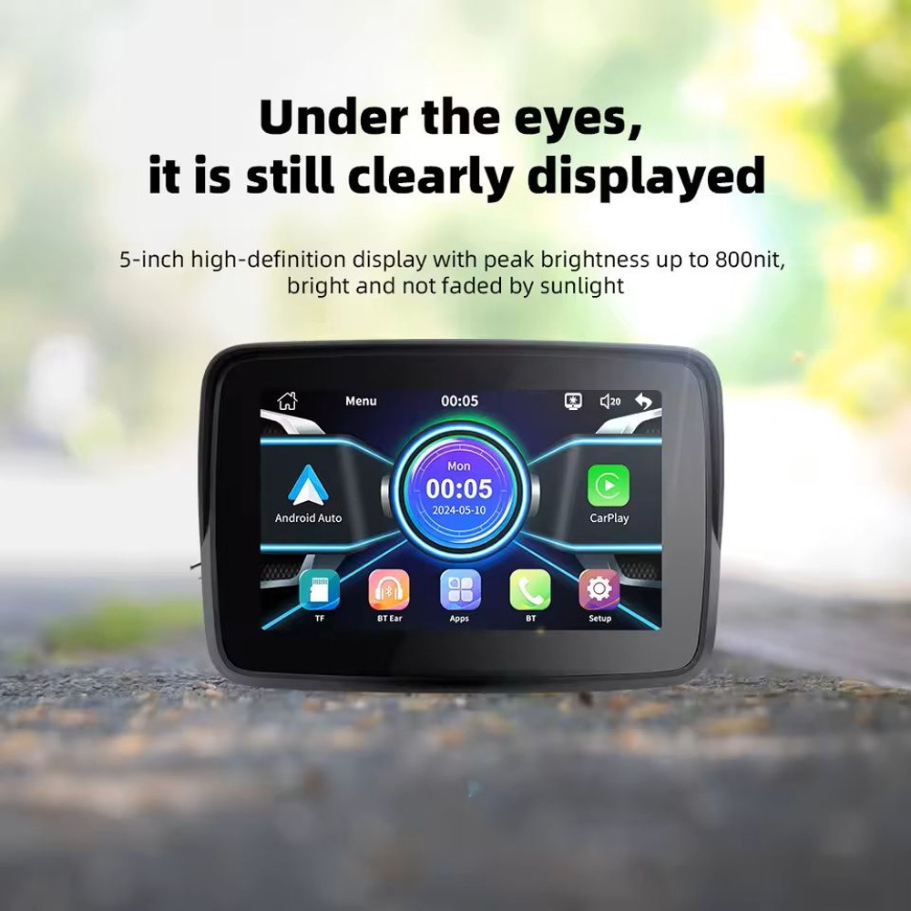 5Inch Wireless CarPlay And Android Auto Motorcycle Display Screen 3