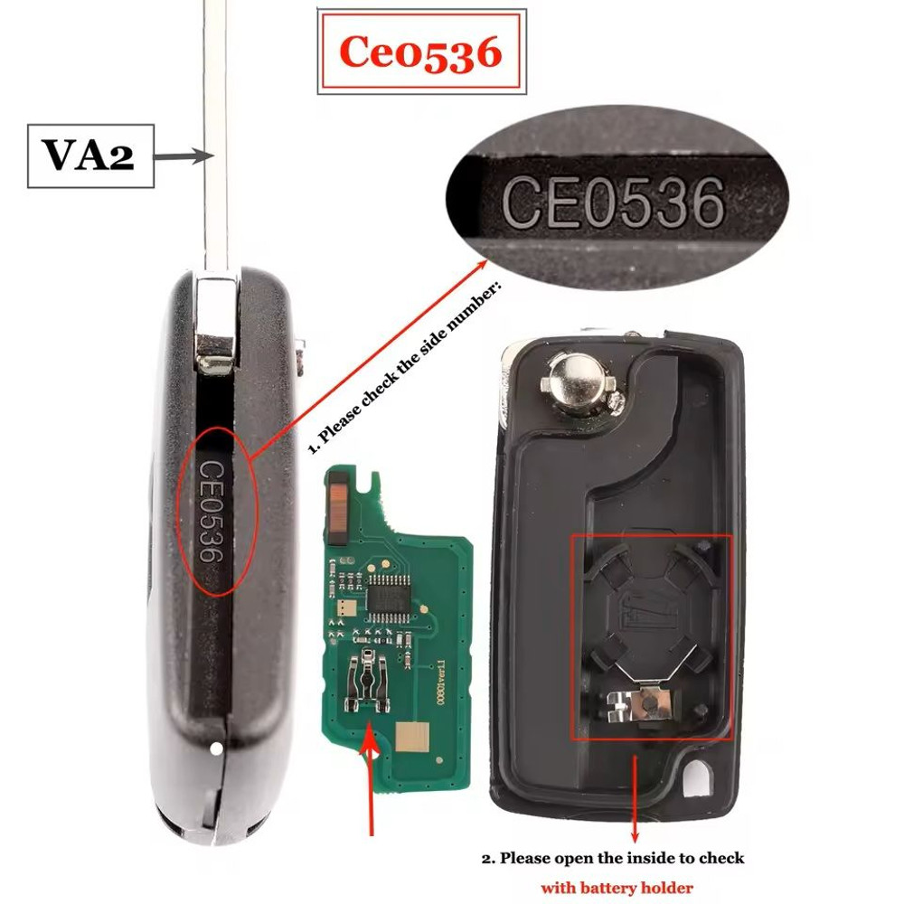 2Button Remote Car Key Fob Replacement With 434Mhz Frequency 6
