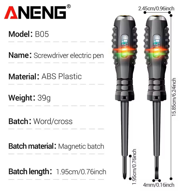 Neon Voltage Tester Screwdriver Pen With Indicator Light 2