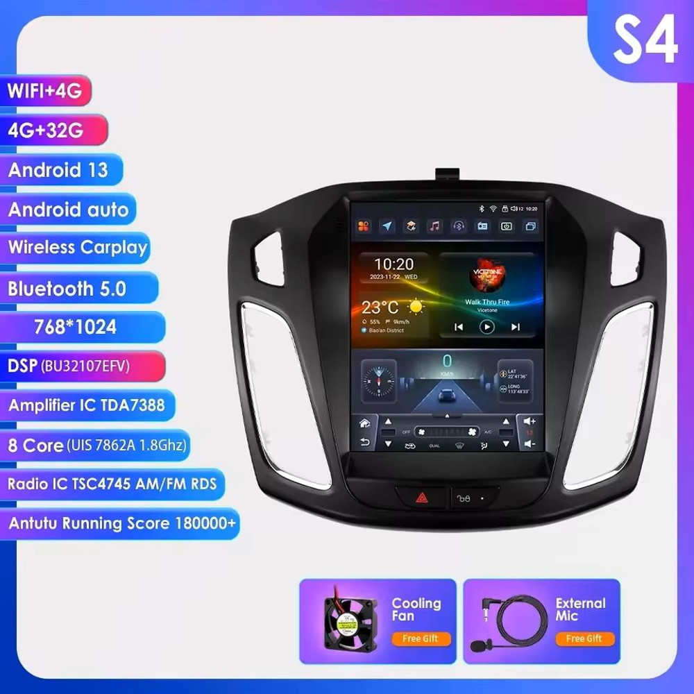 97Inch Android Car Multimedia Player With GPS And CarPlay For Ford Focus 11