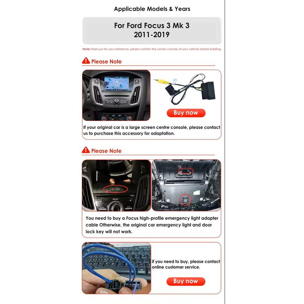 97Inch Android Car Multimedia Player With GPS And CarPlay For Ford Focus 1