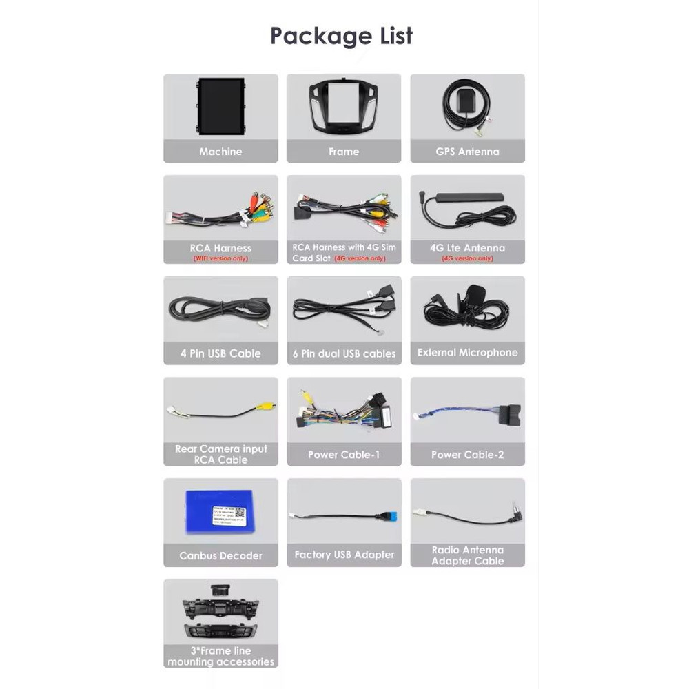 97Inch Android Car Multimedia Player With GPS And CarPlay For Ford Focus 5