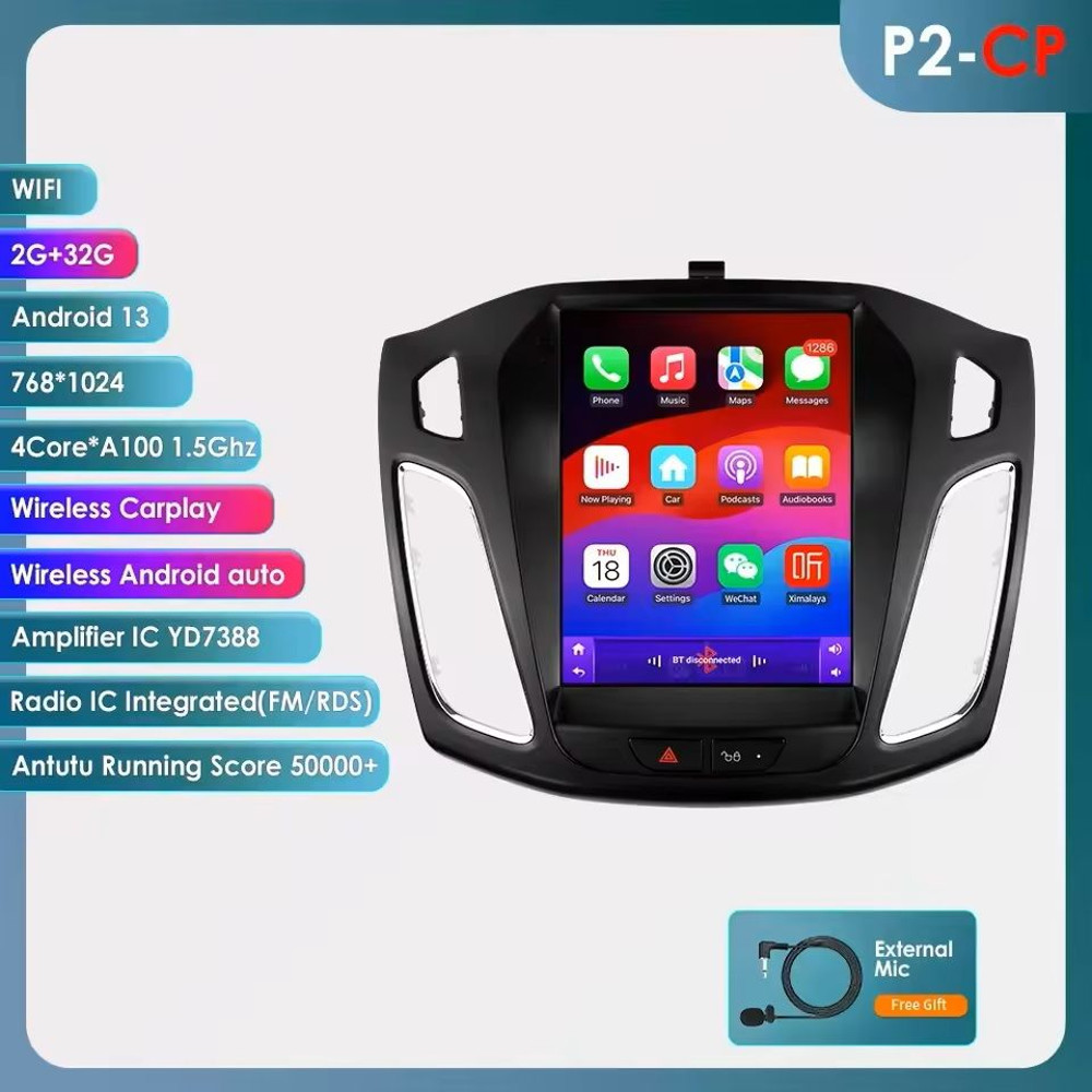 97Inch Android Car Multimedia Player With GPS And CarPlay For Ford Focus 8