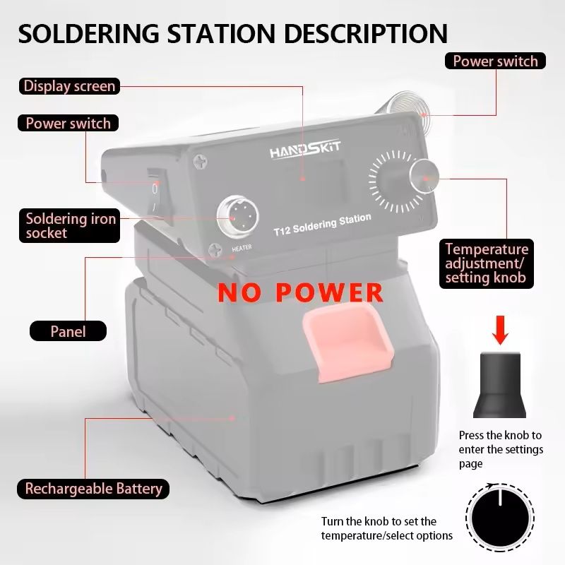 LCD Digital Temperature Adjustable Soldering Station For Electronics Repair 3