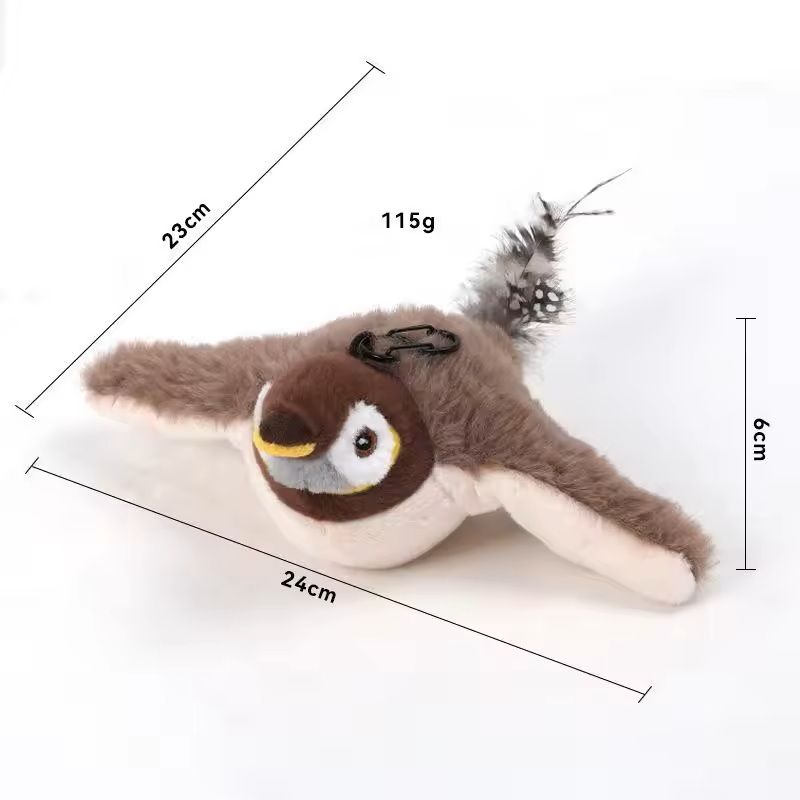 Interactive Rechargeable Cat Toy With Chirping Flapping Bird 7