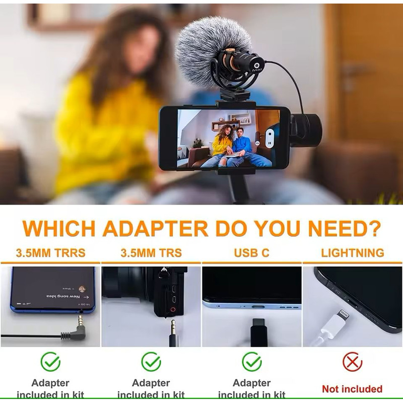 OnCamera Cardioid Shotgun Microphone With Shock Mount For DSLR And Smartphones 2