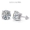 2 Carat Moissanite Stud Earrings With Sterling Silver Or Gold Setting 0