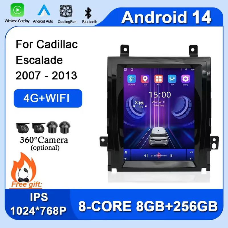 Android 14 Car Stereo Head Unit With CarPlay And GPS For Cadillac Escalade 20072013 0