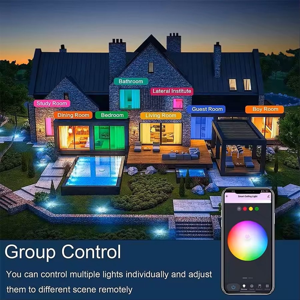 Smart WiFi RGB Ceiling Light Circular Ambient Lamp With App Control 3