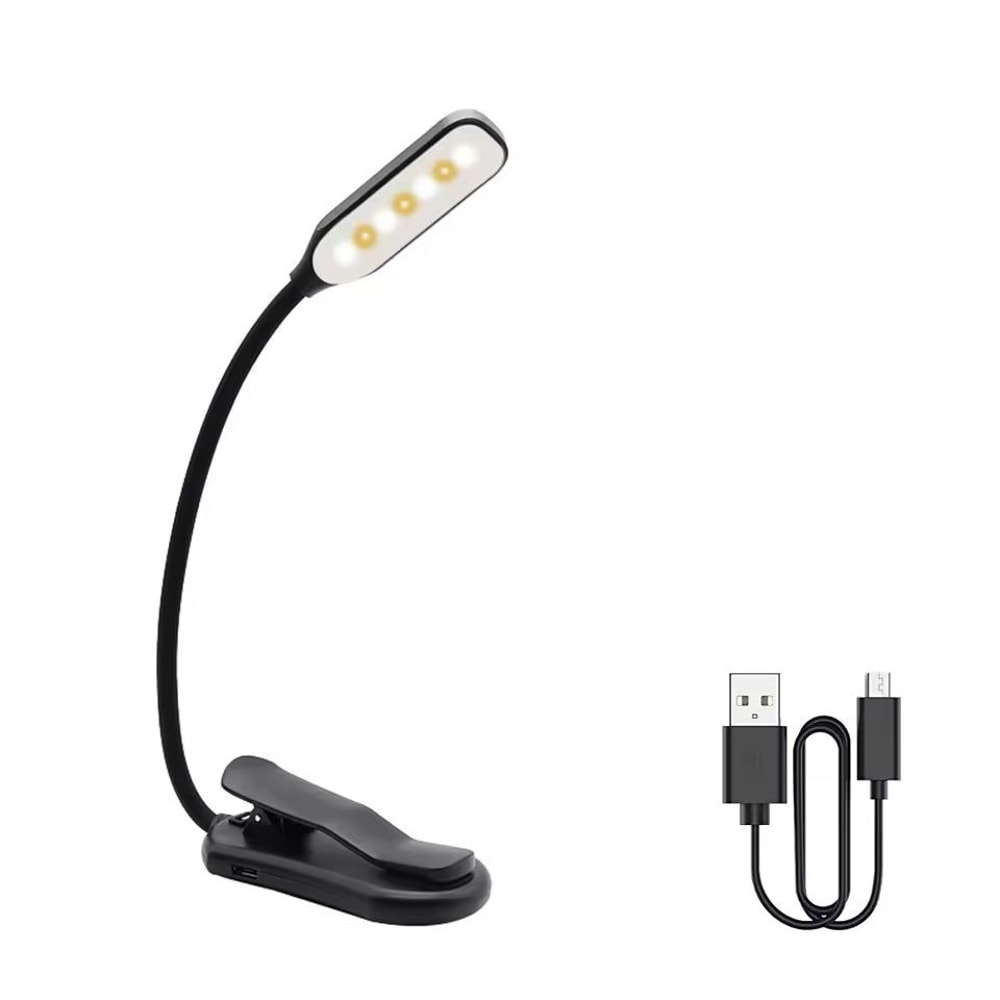 Rechargeable LED Book Light ClipOn Reading Lamp With 3 Color Modes 7