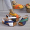 Womens Contrast Color Wedge Sandals Peep Toe Beach Shoes 5