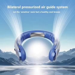 portable bladeless neck fan with led display and usb charging