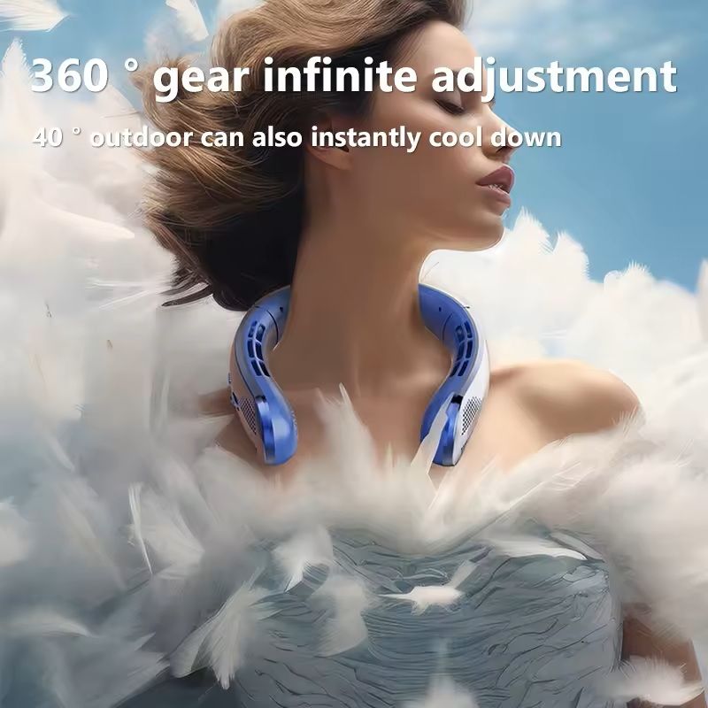 Portable Bladeless Neck Fan With LED Display And USB Charging 1
