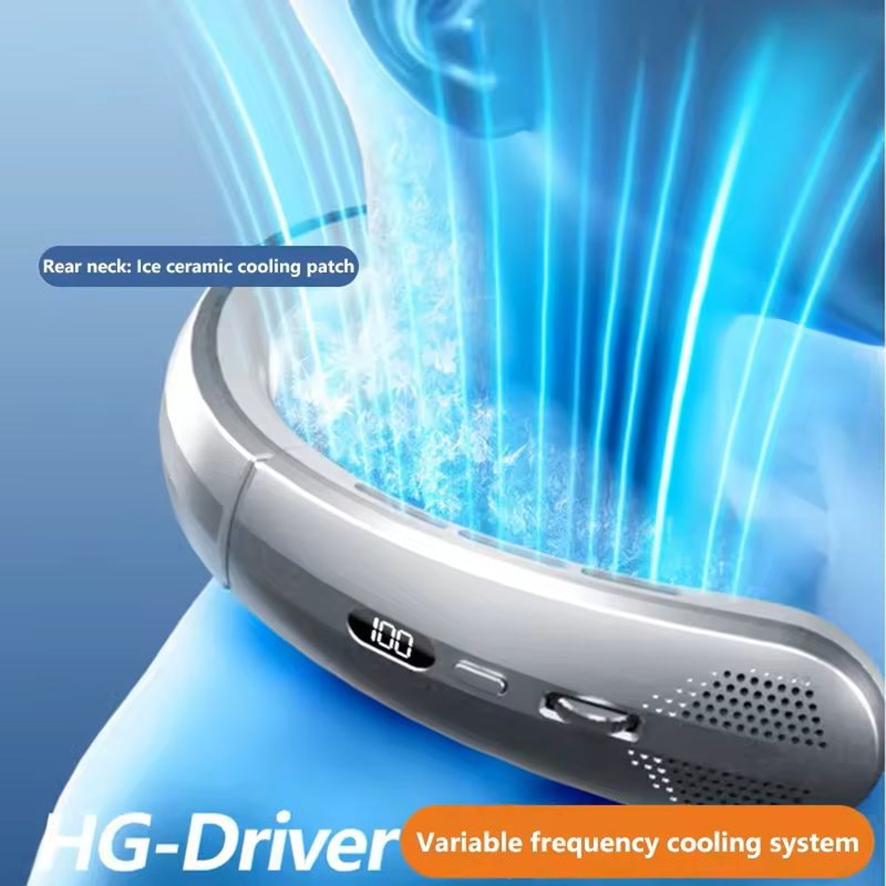 Portable Bladeless Neck Fan With LED Display And USB Charging 4